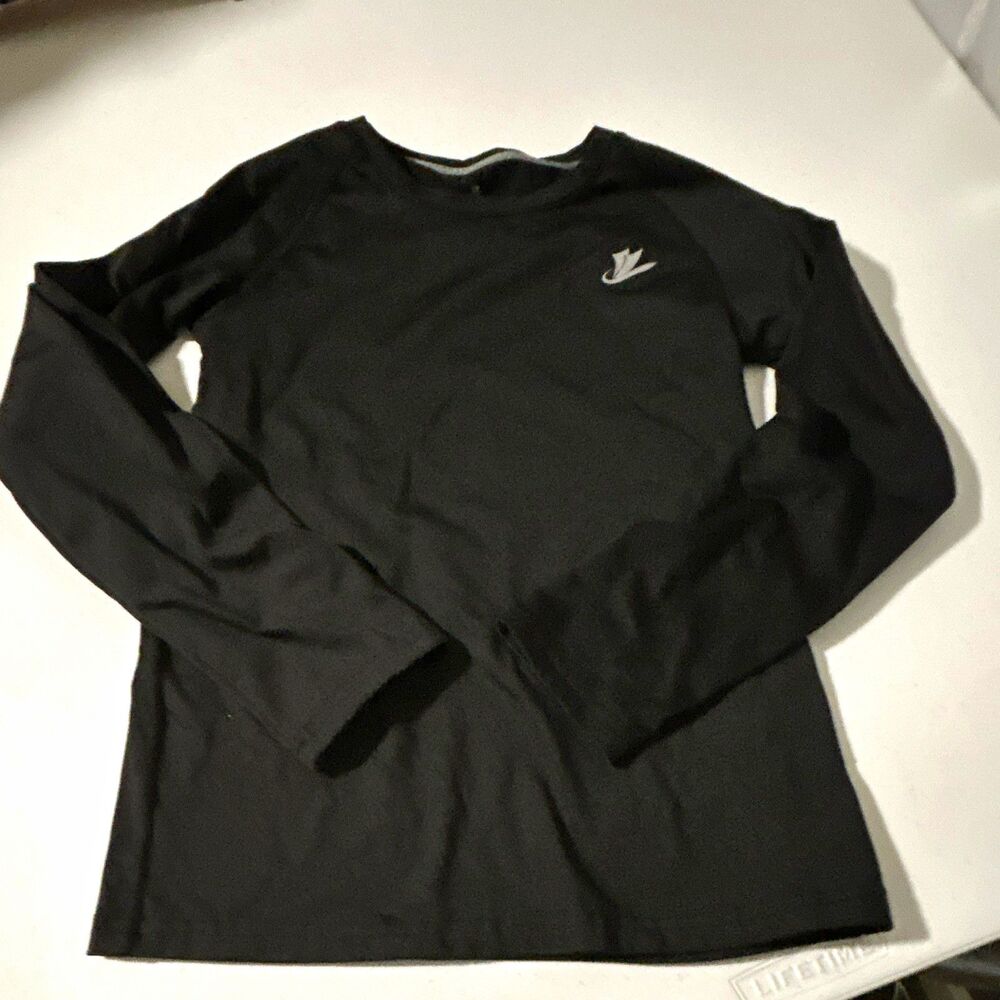 Devoropa Kids Compression Activewear T-Shirt Long Sleeve Crew Neck Black M